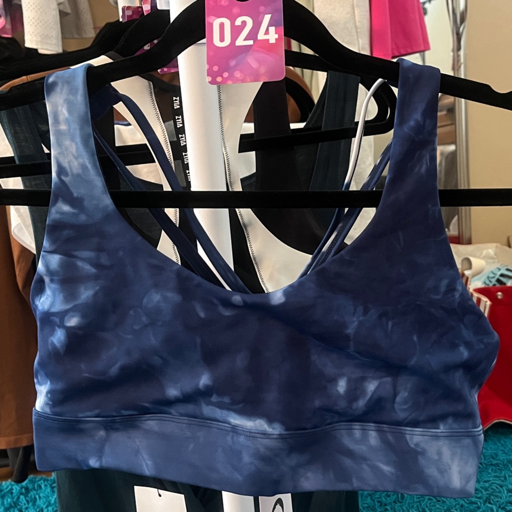 ZYIA Active Navy Blue Hendrix Light n Tight Strappy Sport Bra